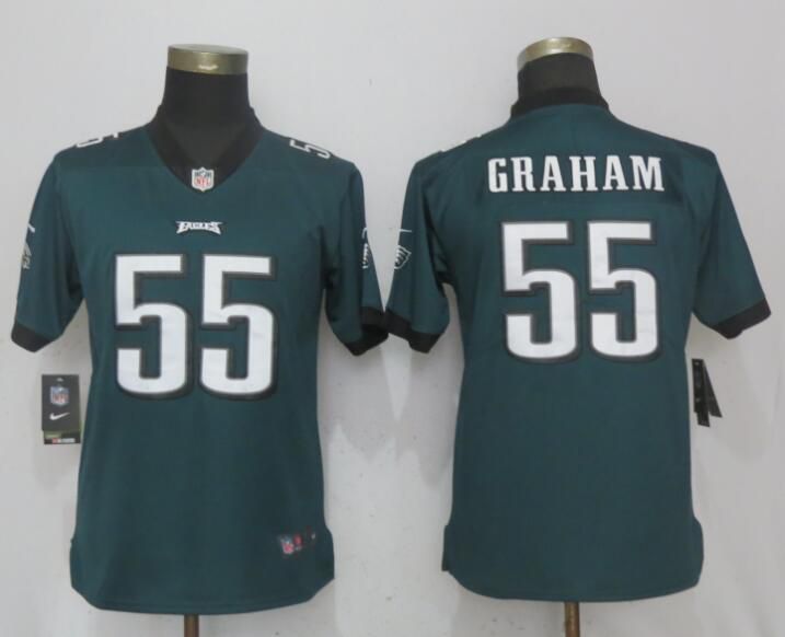 Women Philadelphia Eagles #55 Graham Green Nike Vapor Untouchable Limited NFL Jerseys->women nfl jersey->Women Jersey